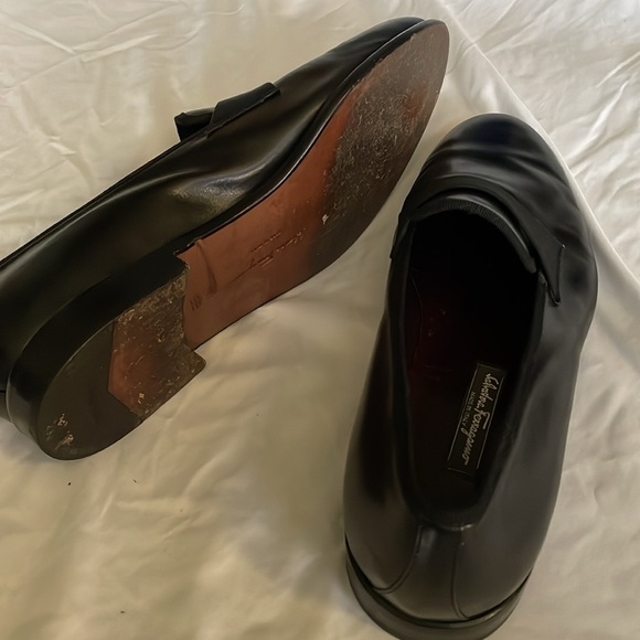 Men’s Ferragamo Black Calf Skin formal dress loafers, Sz 11 EE - Picture 7 of 10